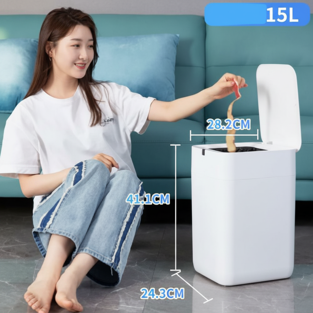 SmartBin Deluxe lifestyle with dimensions